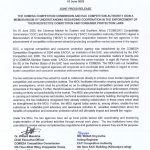 JOINT PRESS RELEASE THE COMESA COMPETITION COMMISSION AND EAC COMPETITION AUTHORITY SIGN A MEMORANDUM OF UNDERSTANDING REGARDING COOPERATION IN THE ENFORCEMENT OF THEIR RESPECTIVE COMPETITION AND CONSUMER PROTECTION LAWS